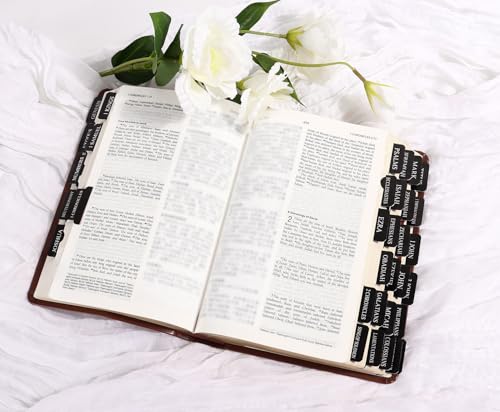 Black Bible Tabs for Men - Paper Index Tabs for Scripture Study & Chapter Markers, 66 Bible Tabs Old and New Testament and 24 Blank Custom Tabs — view 6