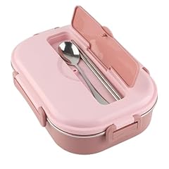 Four-compartment lunch box with soup bowl: pink