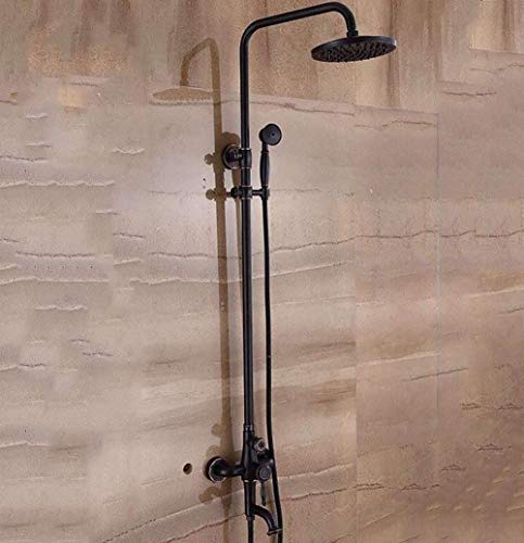 Robinetterie de douche noire en laiton pour réguler l'eau chaude et froide