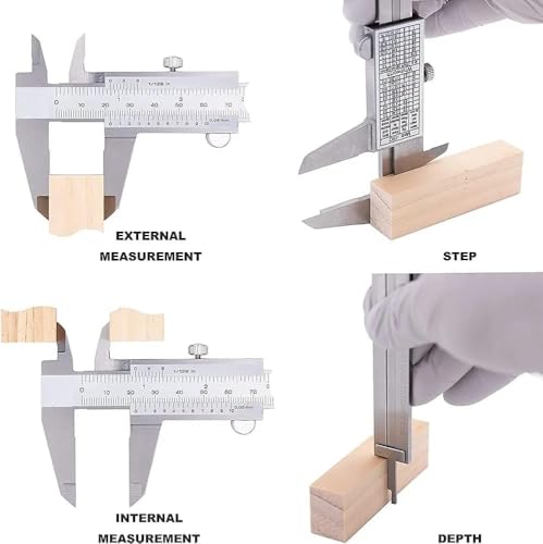 Image of Inditrust Vernier Caliper, 0-150mm Stainless Steel, Manual Scale for Internal External and Depth Measurement
