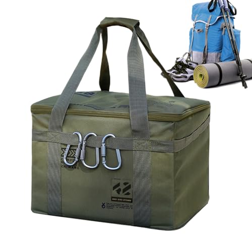 Yhsioaklo Bolsa de Camping - Caja de Cocina de Camping 42L | Contenedor Impermeable Resistente con Asas para Mudanzas, Embalaje, Universidad, Colada, Viaje, Gimnasio