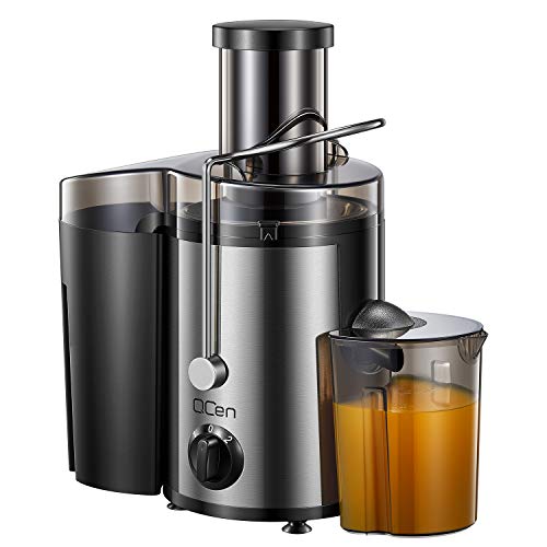 Juicer Machine, Centrifugal Juicer Extractor with Wide Mouth 3” Feed Chute for Fruit Vegetable, Easy to Clean, Stainless Steel, BPA-free, by QCen Missouri