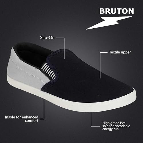 Image of BRUTON Men's Sneakers Loafers Shoes - (Pack of 1) Grey, Size -8