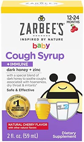 Zarbee's Baby Cough Syrup + Immune with Honey; Natural Cherry Flavor; 2 Fl Oz