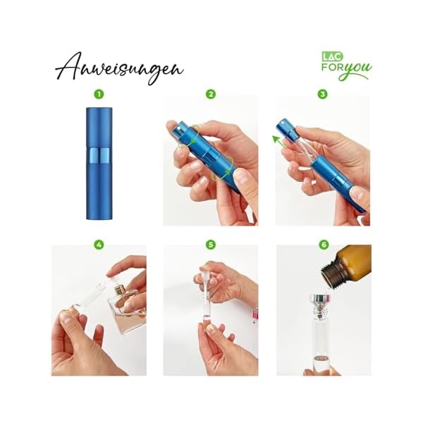 LAC FOR YOU 1Stück 8ml Parfümzerstäuber Nachfüllbar für Unterwegs - Portable Parfüm Abfüller Leer Reise Zubehör – Bild 4