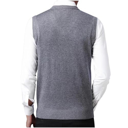Men's Casual Sweater Vest V-Neck Slim Fit Sleeveless Sweaters Knitted Pullover Vests Stylish Tank Tops3