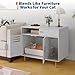 PeacefulHues 31.5 Inch Modern Cat Litter Box Enclosure Furniture with Vent Door/Side Rest Area/Drawers and Open Shelves, Hidden Litter Box for Cats,for All Kinds of Cats