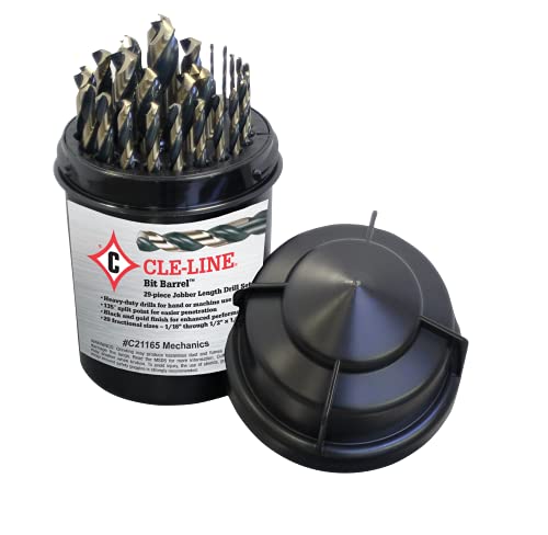 Cle-Line C21165 Bit Barrel Style 1875R High Speed Steel Mechanics Length Drill Set cover