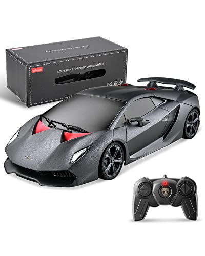 BEZGAR Remote Control Cars - 1:24 Lambo Officially Licensed RC Seriesï¼2.4Ghz Electric Remote Control Sport Racing Hobby Toy Car, RC Car Model Vehicle Gift for Toddlers,Boys and Girls (48200 Gray)