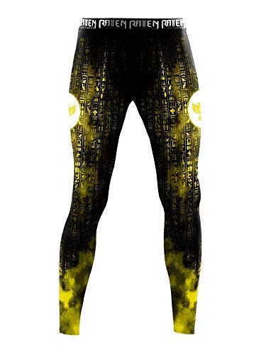Raven Fightwear Men's The Gods of Egypt Ra Leggings Spats MMA BJJ Black Large