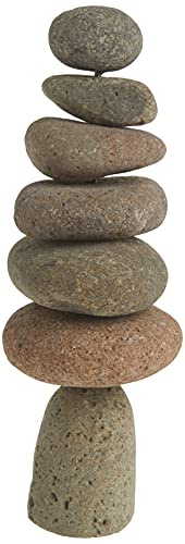 Ancient Graffiti Großer 7-Stein natürlicher Flussstein-Steinhaufen, 28 cm