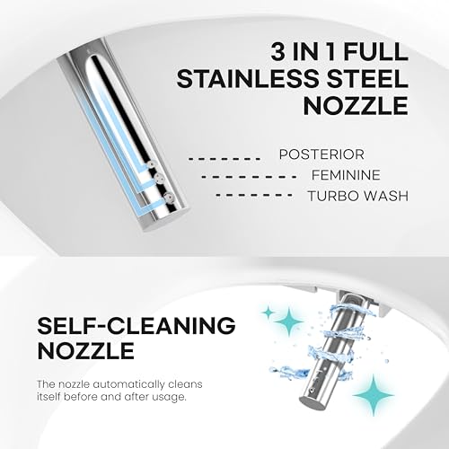 Inodoro inteligente VOVO STYLEMENT TCB-090SA(B) para baños, inodoro de una pieza alargado con tapa automática de apertura y cierre, descarga dual automática de 1,12 galones por descarga, altura ADA, asiento calefactable, fabricado en Corea - Negro miniatura 5