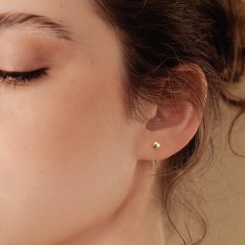 Image of CHIC & ARTSY 925 Sterling Silver Half Hoop Earrings for Women, Small Huggie Hoops Set with Ball Bar Star Moon Cross & Pearl, Lightweight Comfort Fit Everyday & Sleep Earrings