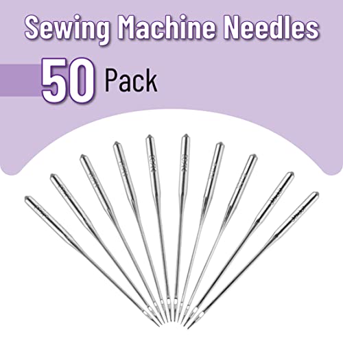 Mr. Pen- Sewing Machine Needles, 50 Pack, Universal Sewing Machine Needles For Singer, Brother, Janome, Varmax, Assorted Sizes 65/9, 75/11, 80/12, 90/14, 100/16, Needles For Sewing Machine #TOP1