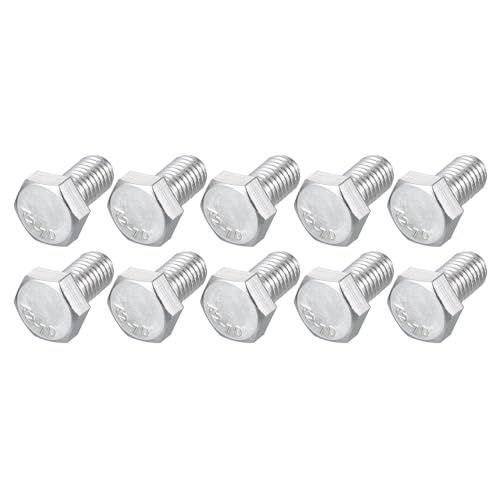 Image of METALLIXITY Hex Bolts (M8-1.25x18mm) 10Pcs, 304 Stainless Steel Coarse Fully Threaded Hex Head Screw Bolt Machine Screws - for Furniture Repair, Silver