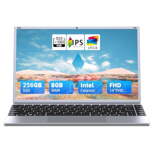 BLUEING Laptop Computer, 8GB RAM 256GB SSD Laptop, Pentium Quad-Core Processor(Up to 2.64GHz), 14-Inch 1080P FHD IPS, Wi-Fi 5, BT5.0, Win 11, Laptops for Students, Lightweight