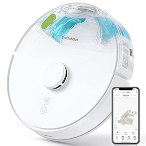 SwitchBot ロボット掃除機 水拭き Alexa スマートホーム - レーザー搭載 2700pa強力吸引 遠隔操作 静音設計 自動充電 落下防止 2.4GWi-Fi対応 Alexa Google Home IFTTT Siri LINE Clovaに対応 S1