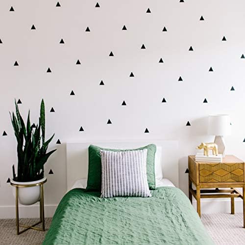 Modern Maxwell Wall Art Decals for Boys Girls Nursery, Bedroom, Living Room “Arizona” Black Triangle Room Sticker 80 Pieces