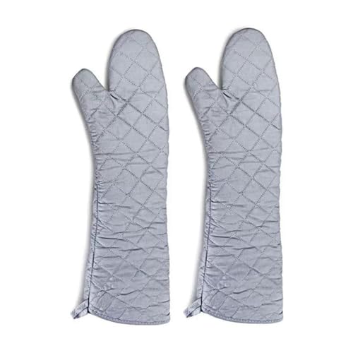 linwnil 58 cm lange Baumwoll-Ofenhandschuhe, hitzebeständig und lang, Küchen-/Back-Handschuhe für Schutz bei heißem Kochen und Grillen, Paar