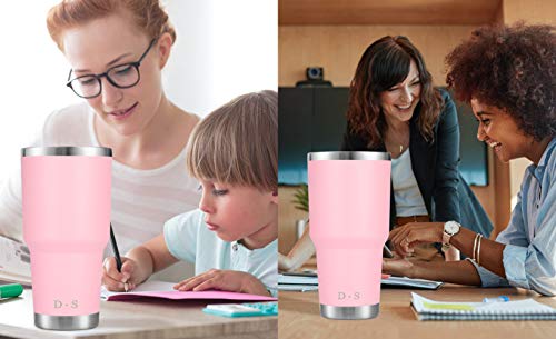 Image of D.S 30 oz Pink Tumbler Double Wall Vacuum Insulated Travel Coffee Mug