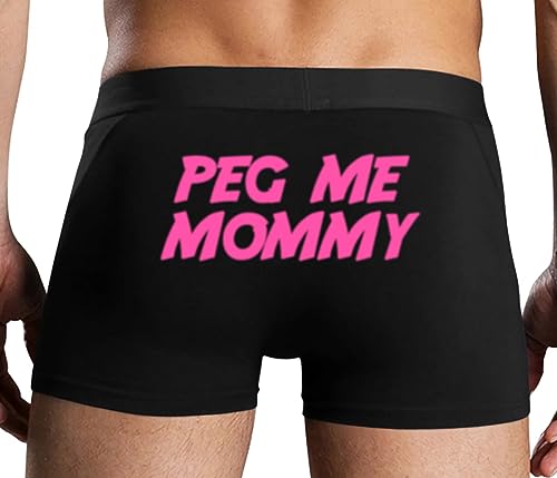 Knaughty Knickers Peg Me Mommy Sissy Boi Anal Fuck Toy Mens Black Trunk Boxer Briefs
