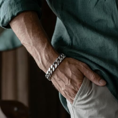 Image of Salty Alpha Anti Tarnish Bracelet for Men | Hand Bands for Boys | Wrist Bracelets for Man | Fashion Jewellery Accessories | Stylish Minimal Jewelry | Gift for Marriage, Birthday, Anniversary