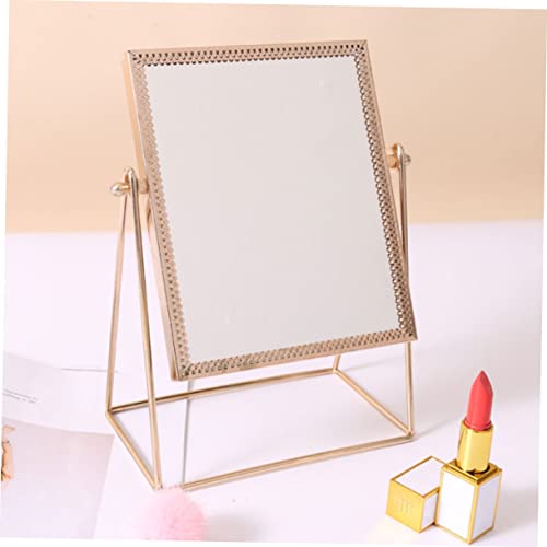 Abaodam 1Pc Espelho De Maquilhagem Para Mesa Espelho De Mesa Espelho Cosmético De Metal Espelho Cosm