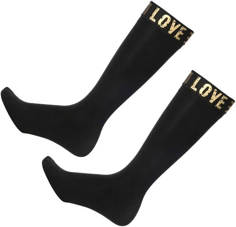 Men's Business Dress Socks Nylon Silk Letter Top Patchwork Oil Glossy Long Tube Stockings for and Formal