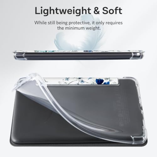 Image of CoBak Case for 6 Inch e-Reader, Ultra Clear Soft Flexible TPU Back Cover Light Shell, with Auto Wake /Sleep, not Compatible Kobo Claro, Floral Harmony