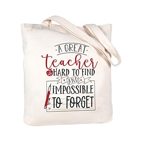 CARAKNOTS Teacher Tote Bag Teacher Gifts for Christmas Teacher Appreciation Gift for Women Teacher Bags and Totes with Pocket Cover