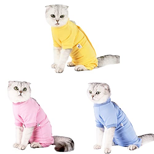 Homesen Roupa de recuperação para gatos para feridas abdominais, doenças de pele após cirurgia, cole