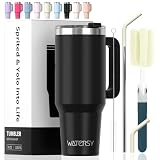 40 oz Tumbler with Handle,Tumbler with Lid and Straw,Double Wall Insulated Cup Stainless Steel Travel Mug(Cold...