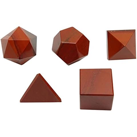 Harmonize Jaspe Rojo 5 Piezas platonico Solido Sagrado Reiki sanacion Cristal Equilibrio Piedras Cover