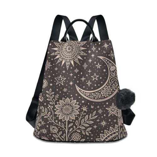 Image of ALAZA Mandala Sun The Moon Stars Backpack for Daily Shopping Travel