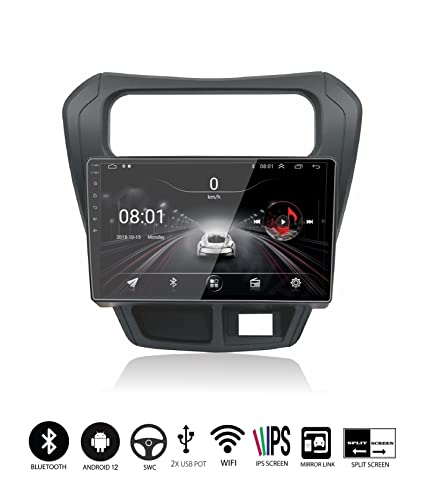 Image of AUTO SNAP 9 Inches 22cm Touch Screen Android 12 Gorilla Glass IPS Display Car Stereo with 2GB RAM /16 GB ROM GPS /Wi-Fi /Navigation /Steering Wheel Controls Mirror Link Compatible for Maruti Suzuki Alto 800 2014-2019