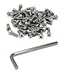 iexcell 100 Pcs M4 x 12mm Thread Pitch 0.7 mm Stainless Steel 304 Hex Socket Head Cap Screws Bolts Kit