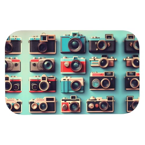 Tapis de bain pliable antidérapant diatomée retro camera - 8
