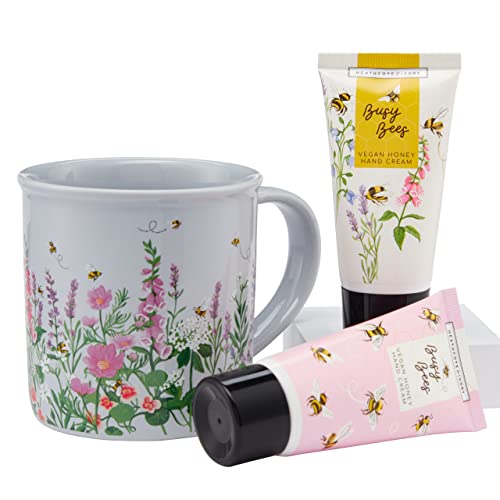 Heathcote & Ivory Hand Cream x2 50ml, Ceramic Mug for Tea or Coffee Moisturiser, Shea Butter, Floral Fragrance, Travel Size - Image 2