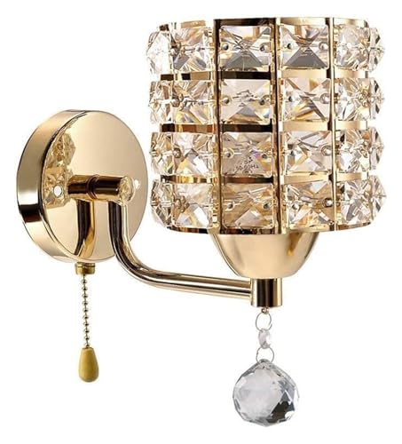 Applique murale en cristal E27 avec cordon pour escalier d'entrée