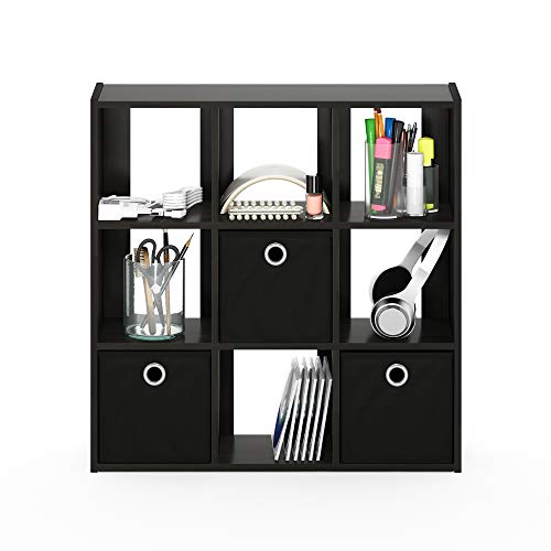 Furinno Simplistic 9 Cube Storage Organizer, Bookcase Shelf, Espresso - image 4