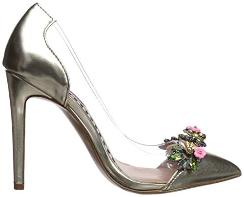Betsey Johnson Womens Jane Fabric Pointed Toe Special, Gold/Multi, Size 5.0