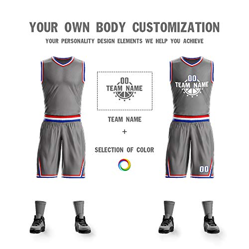image for Carote Grey Custom Men/Youth Basketball Uniforms Team Jersey and Short