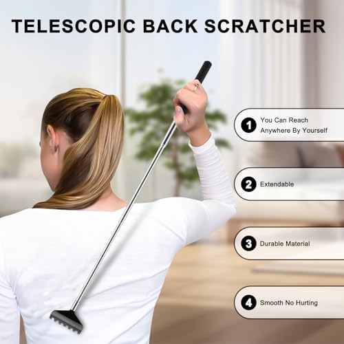 Image of NICEMOVIC 8 Pack Back Scratcher, Bulk Small Gifts for Adults Women | Christmas Stocking Stuffers for Women Men Teens, Prizes for Adults, Birthday Gag Gift for Mom Dad (Black)
