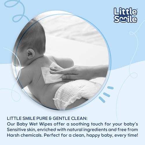 Image of Baby Wet Wipes with Lid-Lock (72s x Pack of 5) | 90% Pure Water Based Wet Wipes for Babies Face, Hands & Bums | Anti-Bacterial, Alcohol Free, pH Balanced Fragrance-Free Baby Wipes