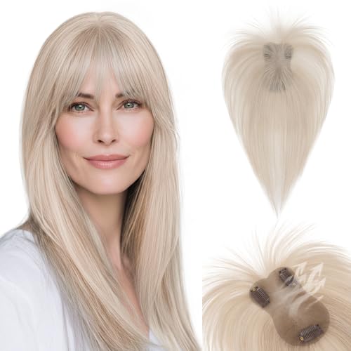 SEGOHAIR Hair Toppers for Women Real Human Hair with Bangs