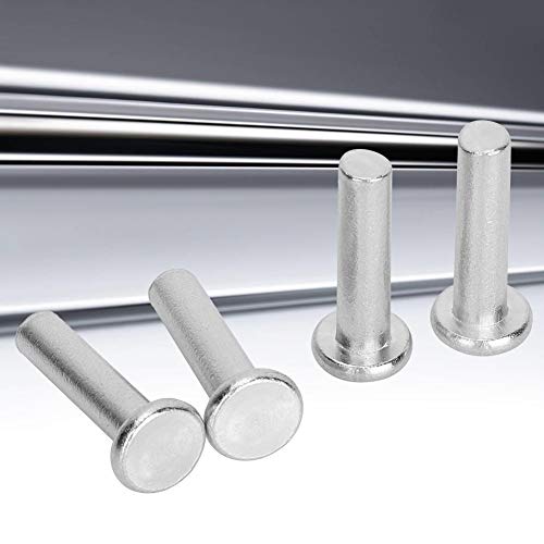 Hyuduo 20pcs M6 x 25mm Flat Head Solid Aluminum Rivets Lightweight Aluminum Pop Rivets for Metal Automotive & DIY Projects - Image 4
