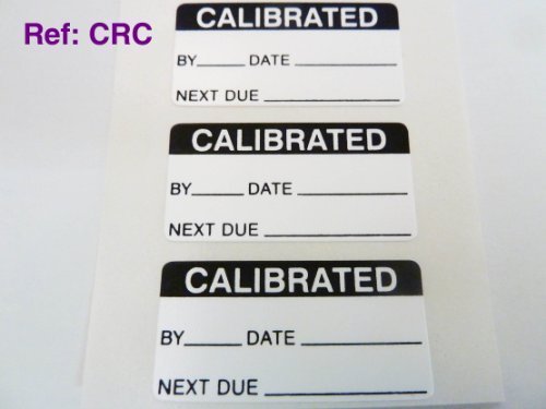 Pack of 50 Calibrated Labels, Tamper Evident Labels, 40x20mm Rectangle, Black on White, Stickers Break up on Attempted Removal