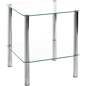 Haku furniture Small Furniture Range Chrome-Plated with Safety Glass Shelves in Various Designs