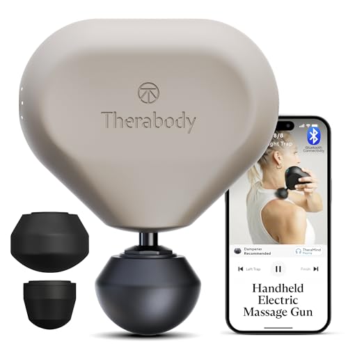TheraGun Mini (3rd Generation) by Therabody Ultra-Portable Massage Gun and Travel Essential for Fast Effective Pain and Tension Relief Anywhere (Oat)
