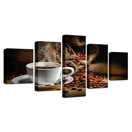 Photo motif grains de café moulu 5 pièces pour habiller un grand mur